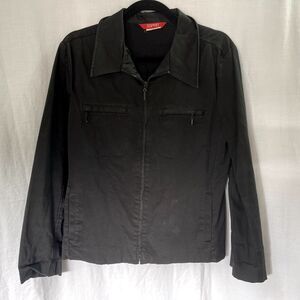 Esprit Black Zip Up Jacket Large Waist Length Long Sleeve